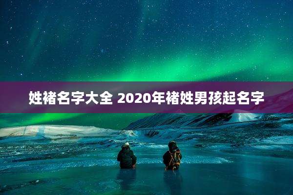 姓褚名字大全 2020年褚姓男孩起名字