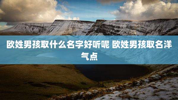 欧姓男孩取什么名字好听呢 欧姓男孩取名洋气点