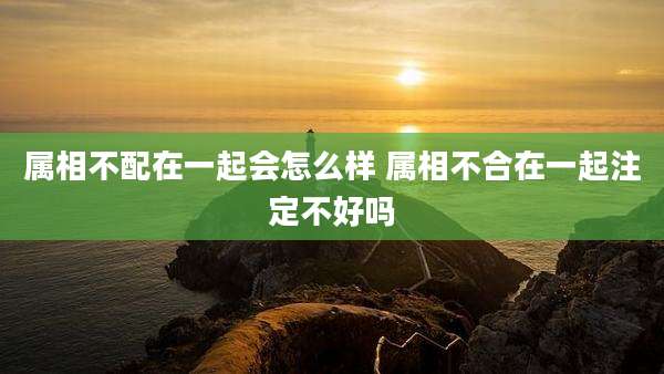 属相不配在一起会怎么样 属相不合在一起注定不好吗