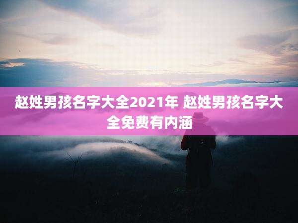 赵姓男孩名字大全2021年 赵姓男孩名字大全免费有内涵
