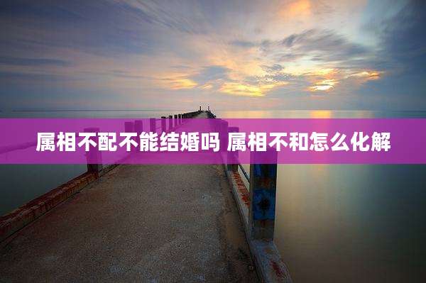 属相不配不能结婚吗 属相不和怎么化解