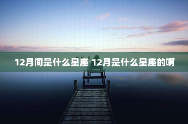 12月间是什么星座 12月是什么星座的啊