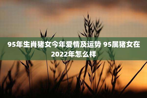 95年生肖猪女今年爱情及运势 95属猪女在2022年怎么样