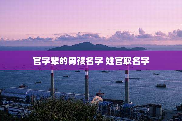 官字辈的男孩名字 姓官取名字