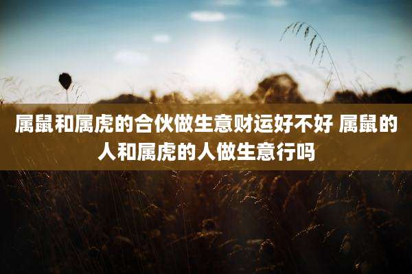 属鼠和属虎的合伙做生意财运好不好 属鼠的人和属虎的人做生意行吗