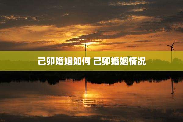 己卯婚姻如何 己卯婚姻情况