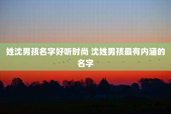 姓沈男孩名字好听时尚 沈姓男孩最有内涵的名字