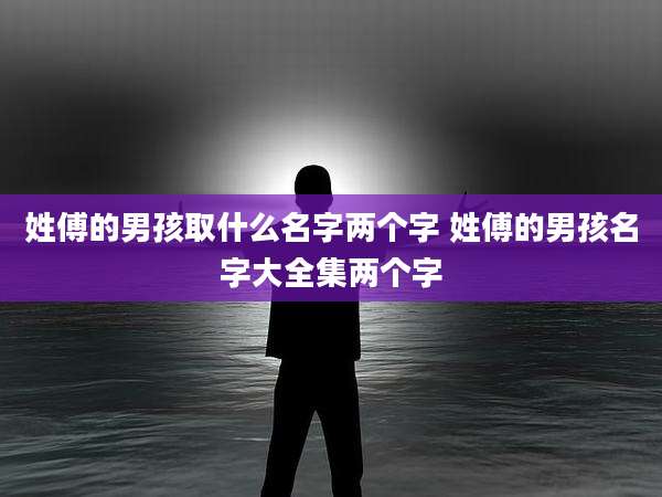 姓傅的男孩取什么名字两个字 姓傅的男孩名字大全集两个字