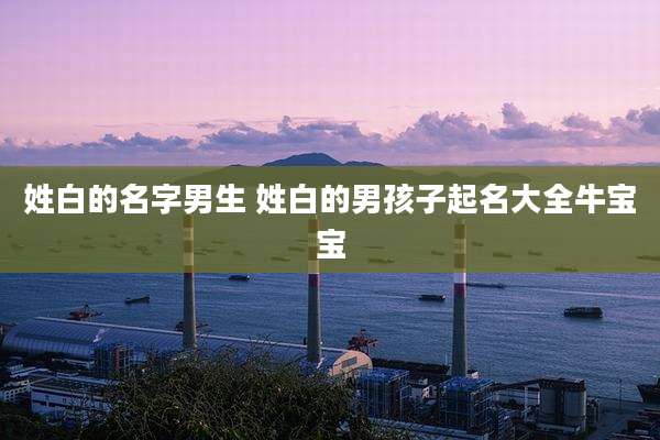 姓白的名字男生 姓白的男孩子起名大全牛宝宝