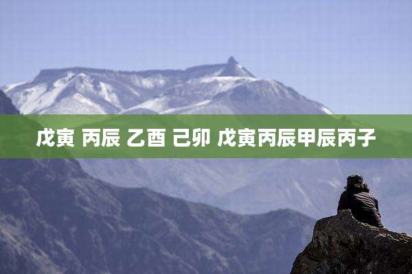 戊寅 丙辰 乙酉 己卯 戊寅丙辰甲辰丙子