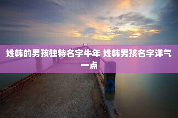 姓韩的男孩独特名字牛年 姓韩男孩名字洋气一点
