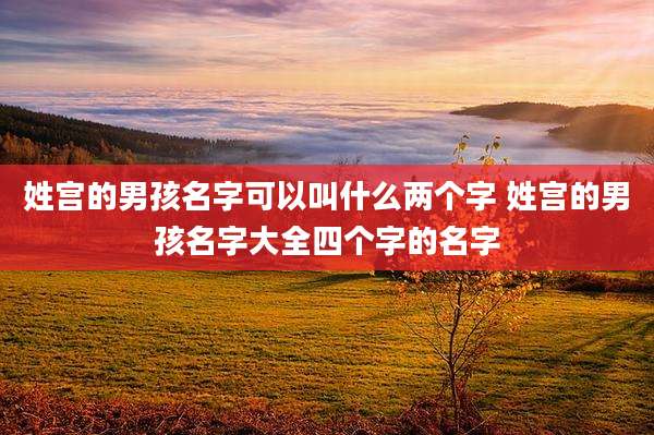 姓宫的男孩名字可以叫什么两个字 姓宫的男孩名字大全四个字的名字