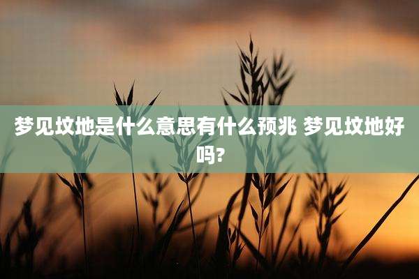 梦见坟地是什么意思有什么预兆 梦见坟地好吗?