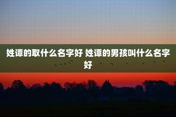 姓谭的取什么名字好 姓谭的男孩叫什么名字好