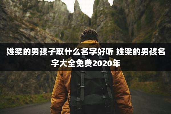 姓梁的男孩子取什么名字好听 姓梁的男孩名字大全免费2020年