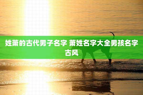 姓萧的古代男子名字 萧姓名字大全男孩名字古风