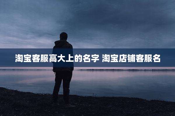 淘宝客服高大上的名字 淘宝店铺客服名