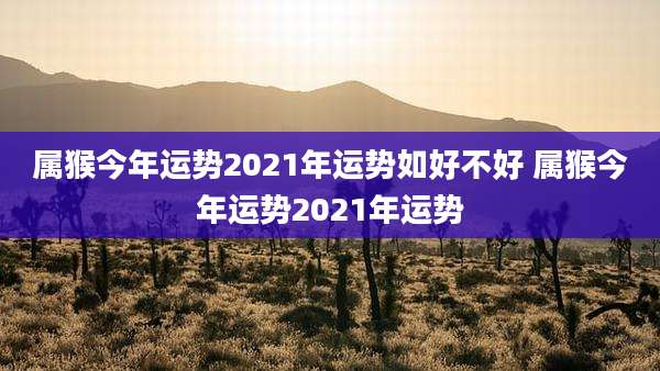 属猴今年运势2021年运势如好不好 属猴今年运势2021年运势
