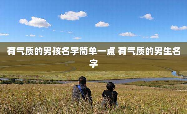 有气质的男孩名字简单一点 有气质的男生名字