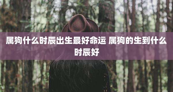 属狗什么时辰出生最好命运 属狗的生到什么时辰好