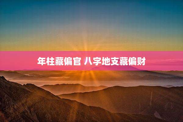 年柱藏偏官 八字地支藏偏财