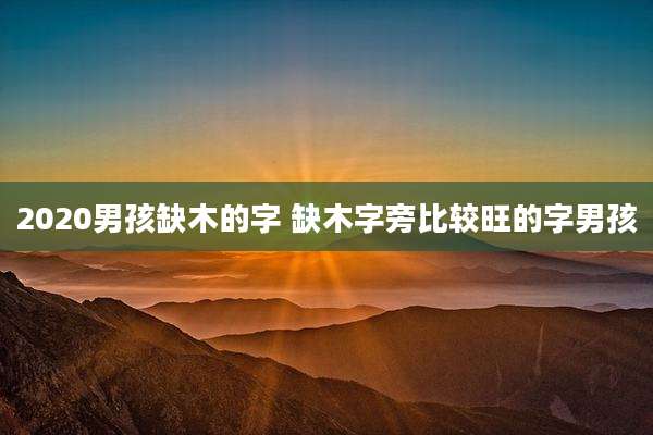 2020男孩缺木的字 缺木字旁比较旺的字男孩