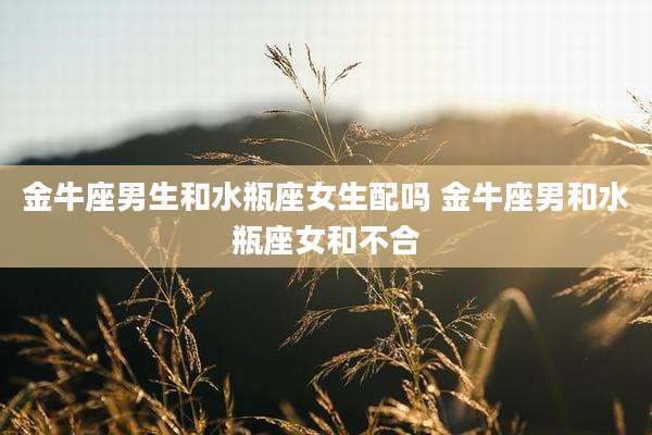 金牛座男生和水瓶座女生配吗 金牛座男和水瓶座女和不合
