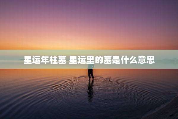 星运年柱墓 星运里的墓是什么意思