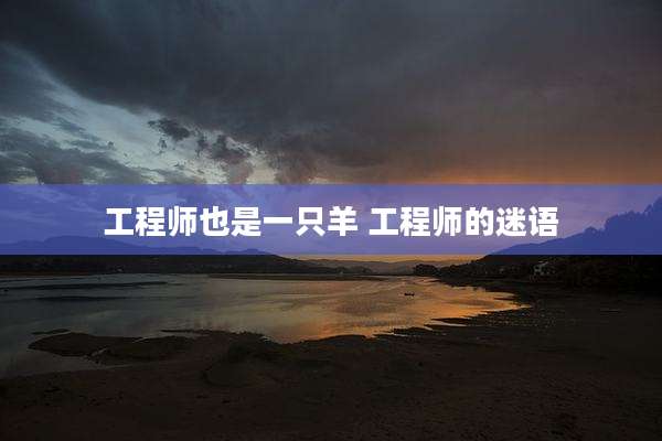 工程师也是一只羊 工程师的迷语
