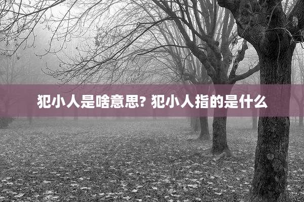 犯小人是啥意思? 犯小人指的是什么