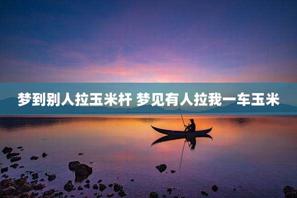 梦到别人拉玉米杆 梦见有人拉我一车玉米
