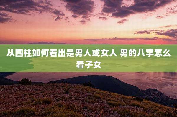 从四柱如何看出是男人或女人 男的八字怎么看子女