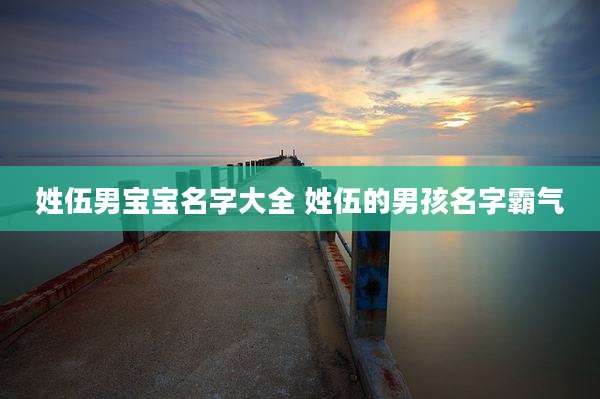 姓伍男宝宝名字大全 姓伍的男孩名字霸气