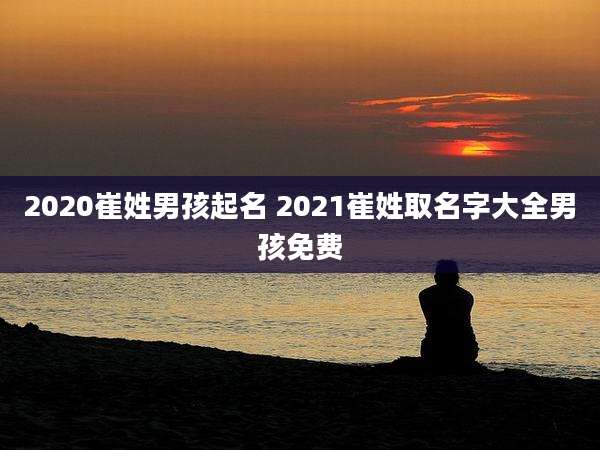 2020崔姓男孩起名 2021崔姓取名字大全男孩免费