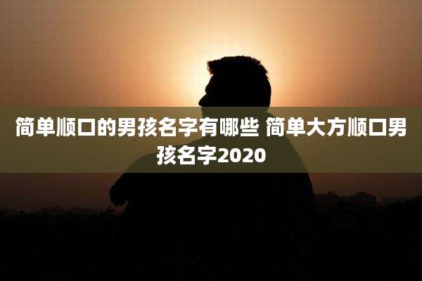 简单顺口的男孩名字有哪些 简单大方顺口男孩名字2020