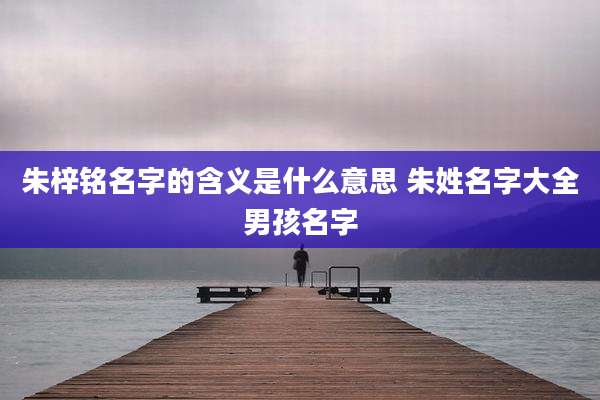 朱梓铭名字的含义是什么意思 朱姓名字大全男孩名字
