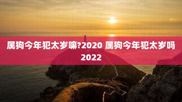 属狗今年犯太岁嘛?2020 属狗今年犯太岁吗2022