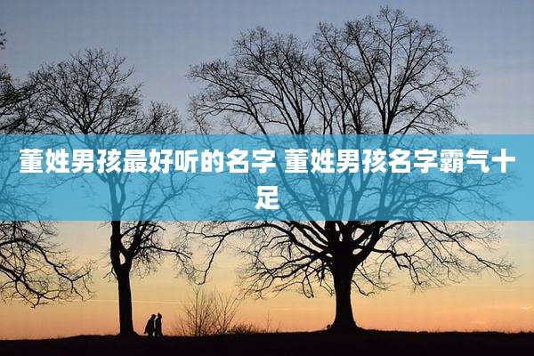 董姓男孩最好听的名字 董姓男孩名字霸气十足