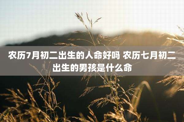 农历7月初二出生的人命好吗 农历七月初二出生的男孩是什么命