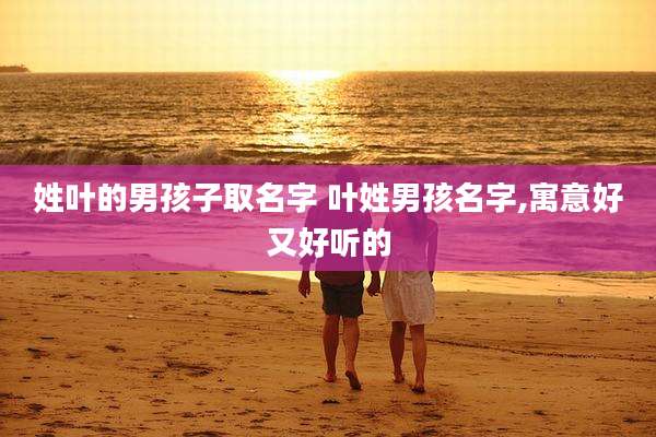 姓叶的男孩子取名字 叶姓男孩名字,寓意好又好听的