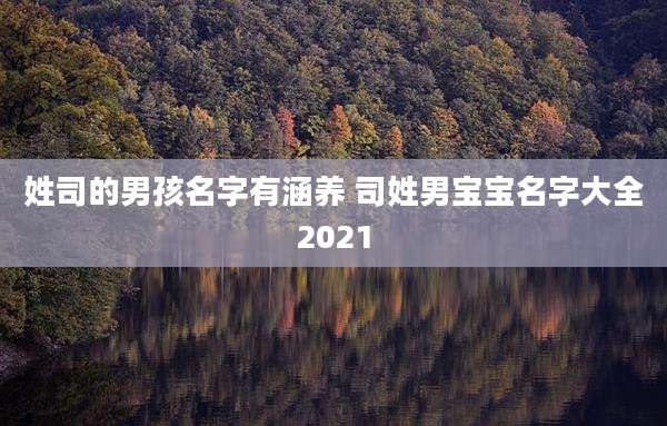 姓司的男孩名字有涵养 司姓男宝宝名字大全2021