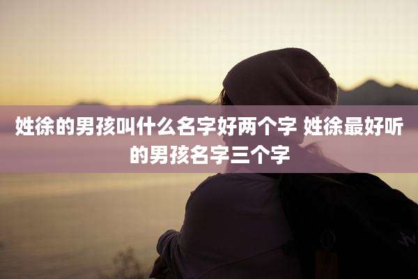 姓徐的男孩叫什么名字好两个字 姓徐最好听的男孩名字三个字