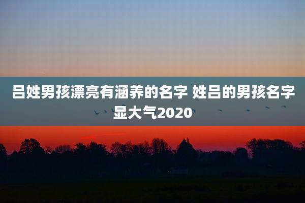 吕姓男孩漂亮有涵养的名字 姓吕的男孩名字显大气2020