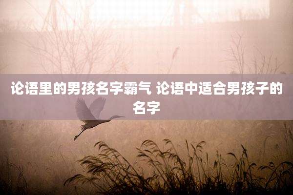 论语里的男孩名字霸气 论语中适合男孩子的名字
