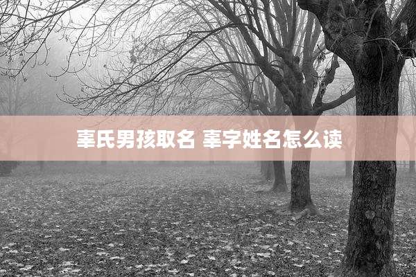 辜氏男孩取名 辜字姓名怎么读