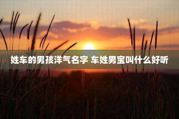 姓车的男孩洋气名字 车姓男宝叫什么好听