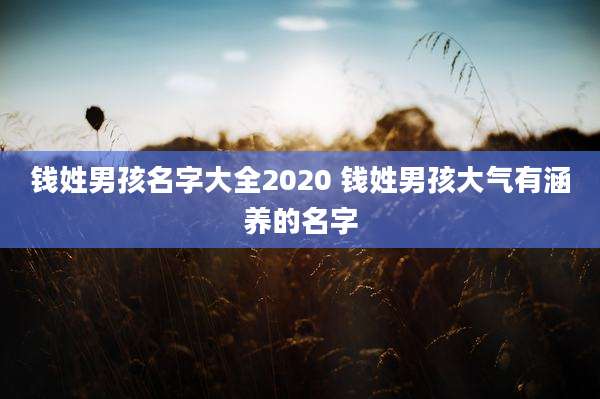 钱姓男孩名字大全2020 钱姓男孩大气有涵养的名字