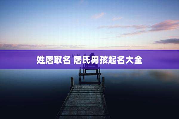 姓屠取名 屠氏男孩起名大全