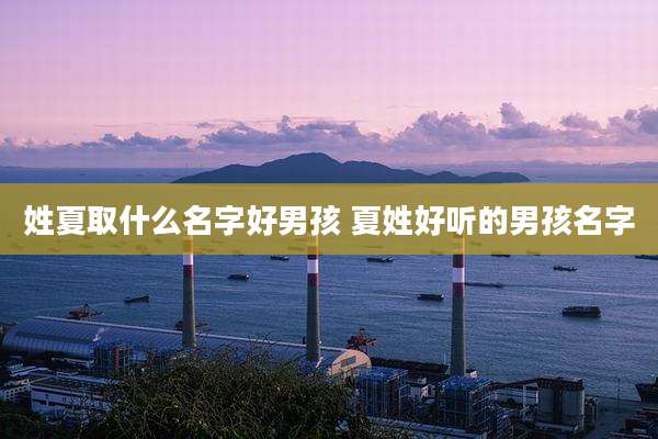 姓夏取什么名字好男孩 夏姓好听的男孩名字