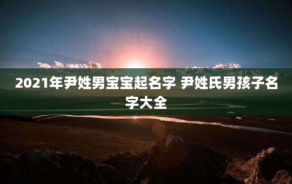 2021年尹姓男宝宝起名字 尹姓氏男孩子名字大全